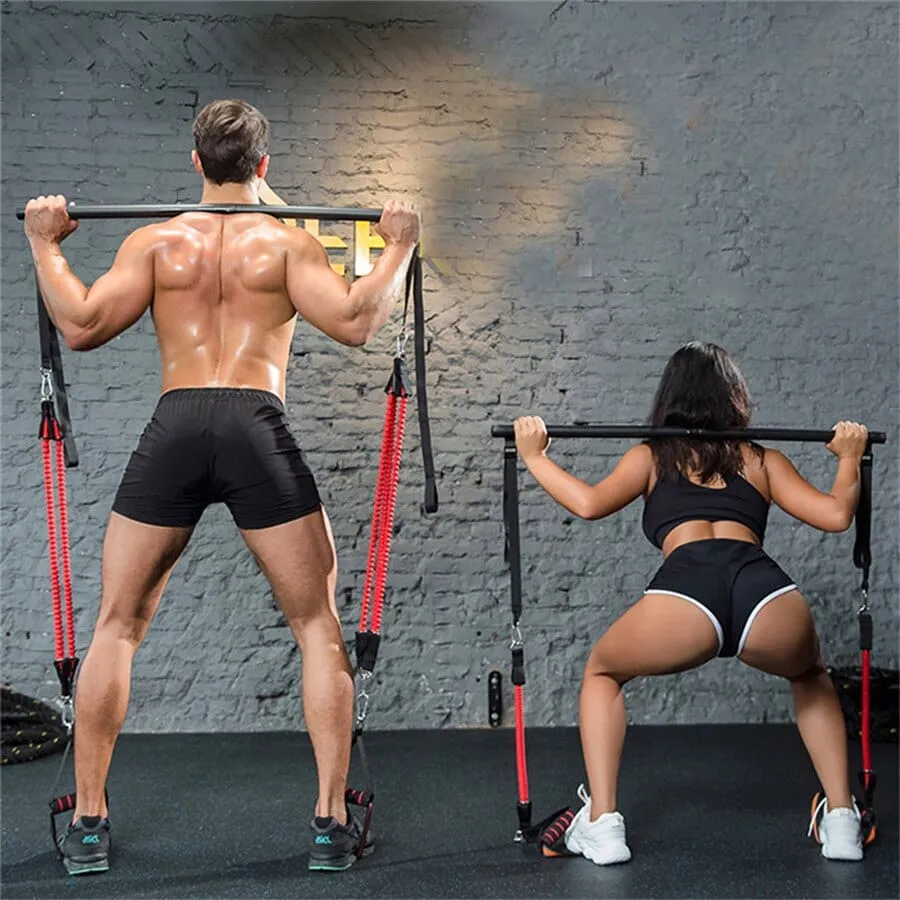 Allrj Pro Tension Bar With Resistance Bands