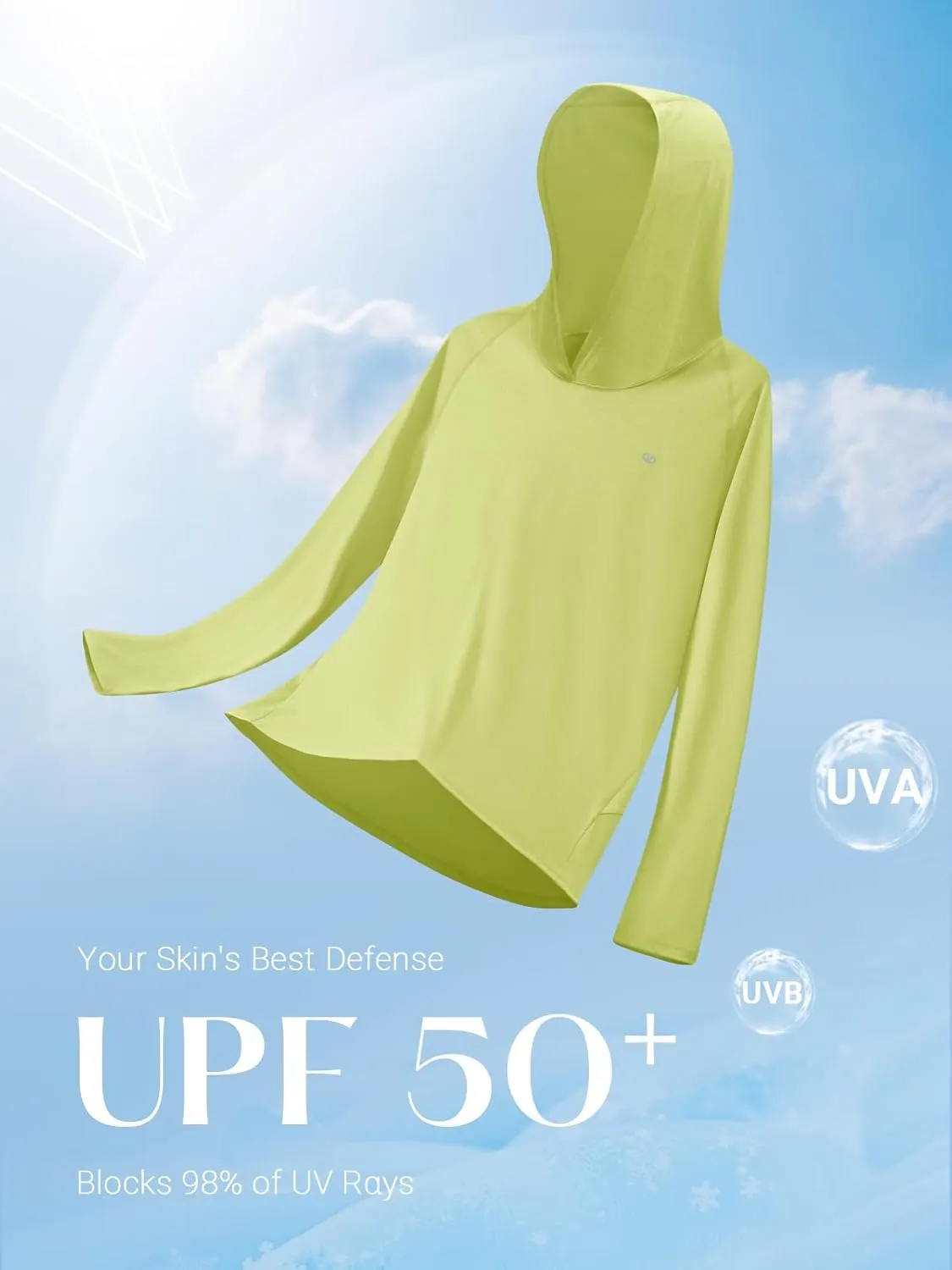 ALLZERO Women's Sun Protection Hoodie UPF 50  Long Sleeve with Back Breathable Mesh for Outdoor Fishing Hiking