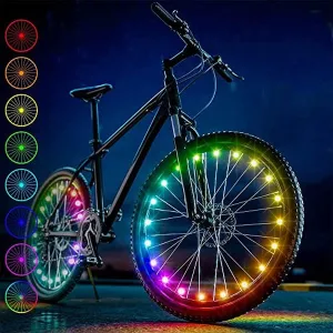Bike Wheel LED Lights 2 Pack For Night Riding - Battery Operated & Included - Assorted Colours