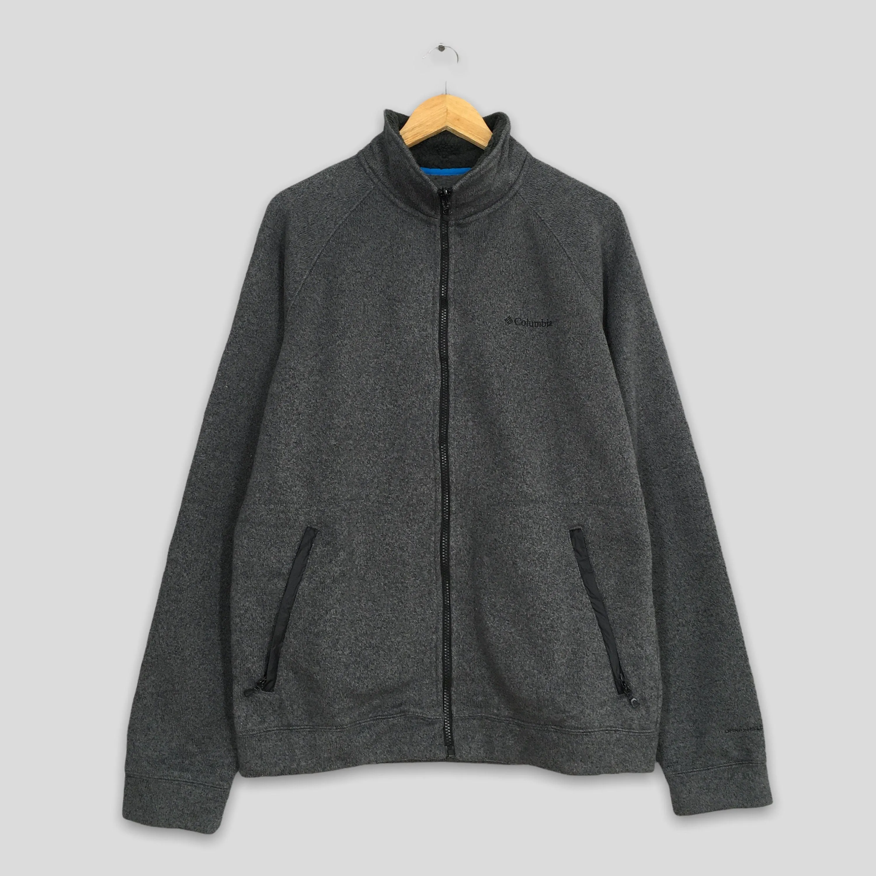 Columbia Fleece Gray Zipper Sweater XLarge