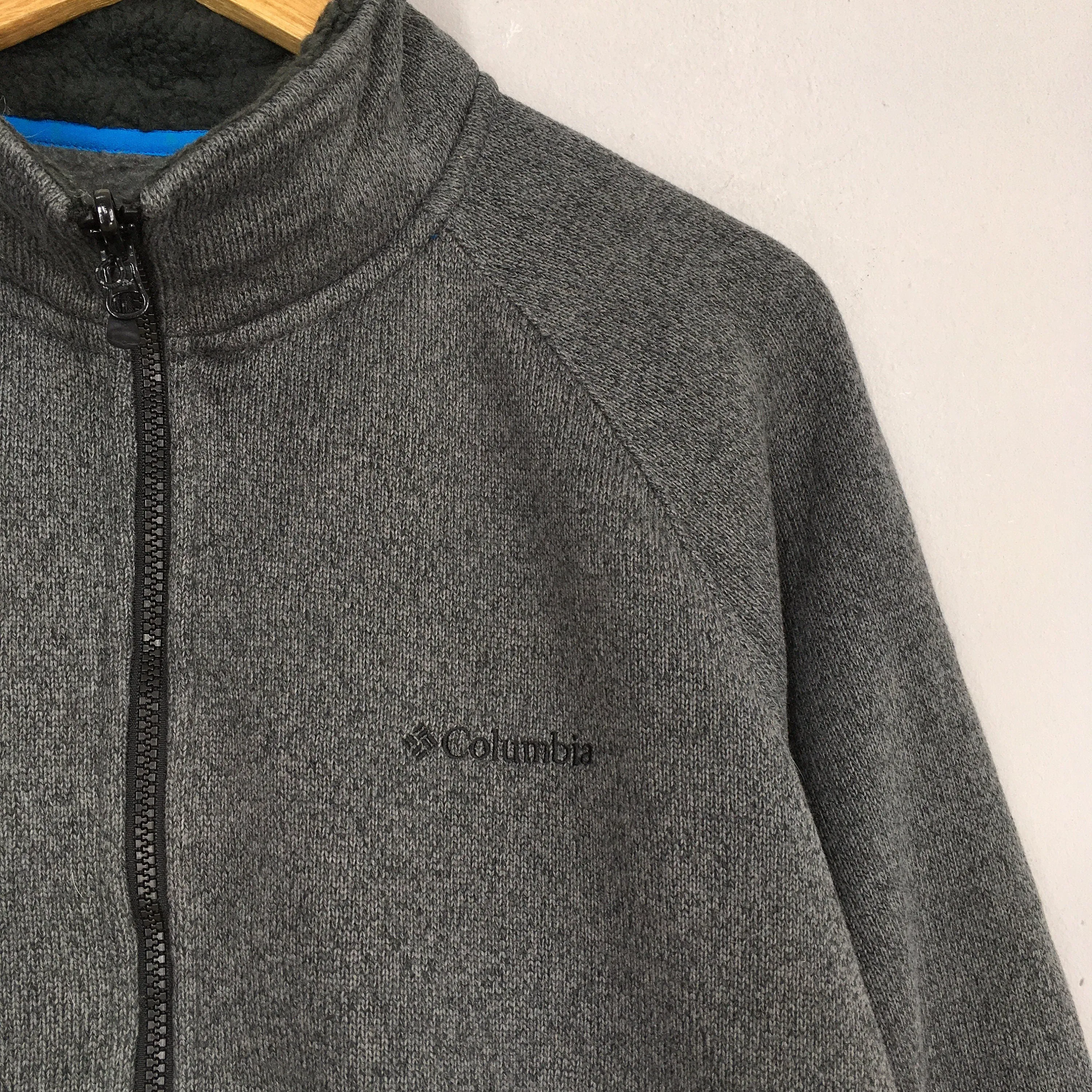 Columbia Fleece Gray Zipper Sweater XLarge
