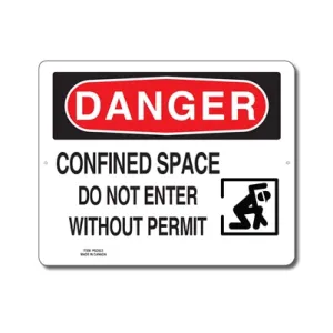 CONFINED SPACE DO NOT ENTER WITHOUT PERMIT - DANGER SIGN