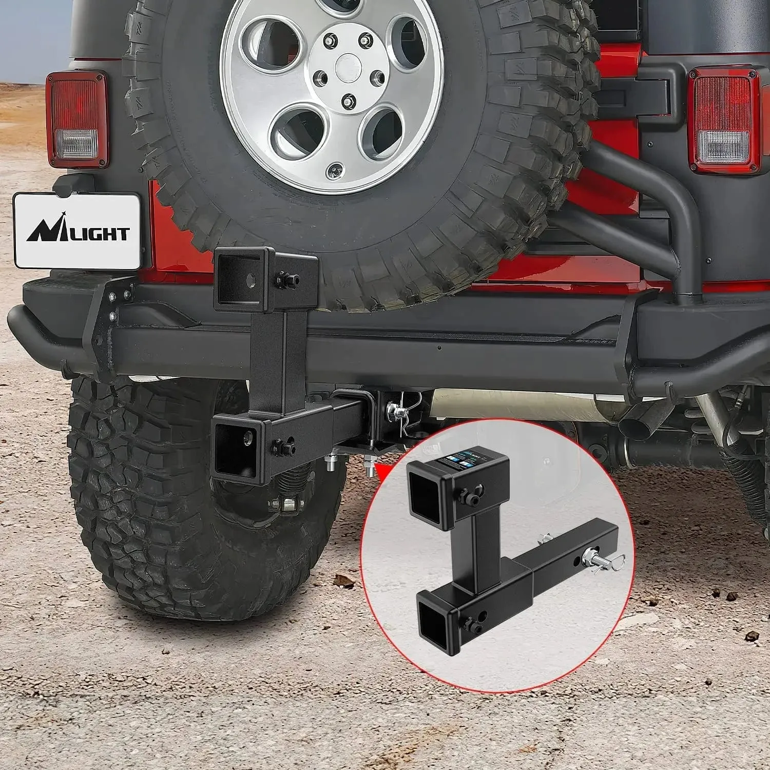 Dual Receiver Extender Fit 2inch Receiver Tube