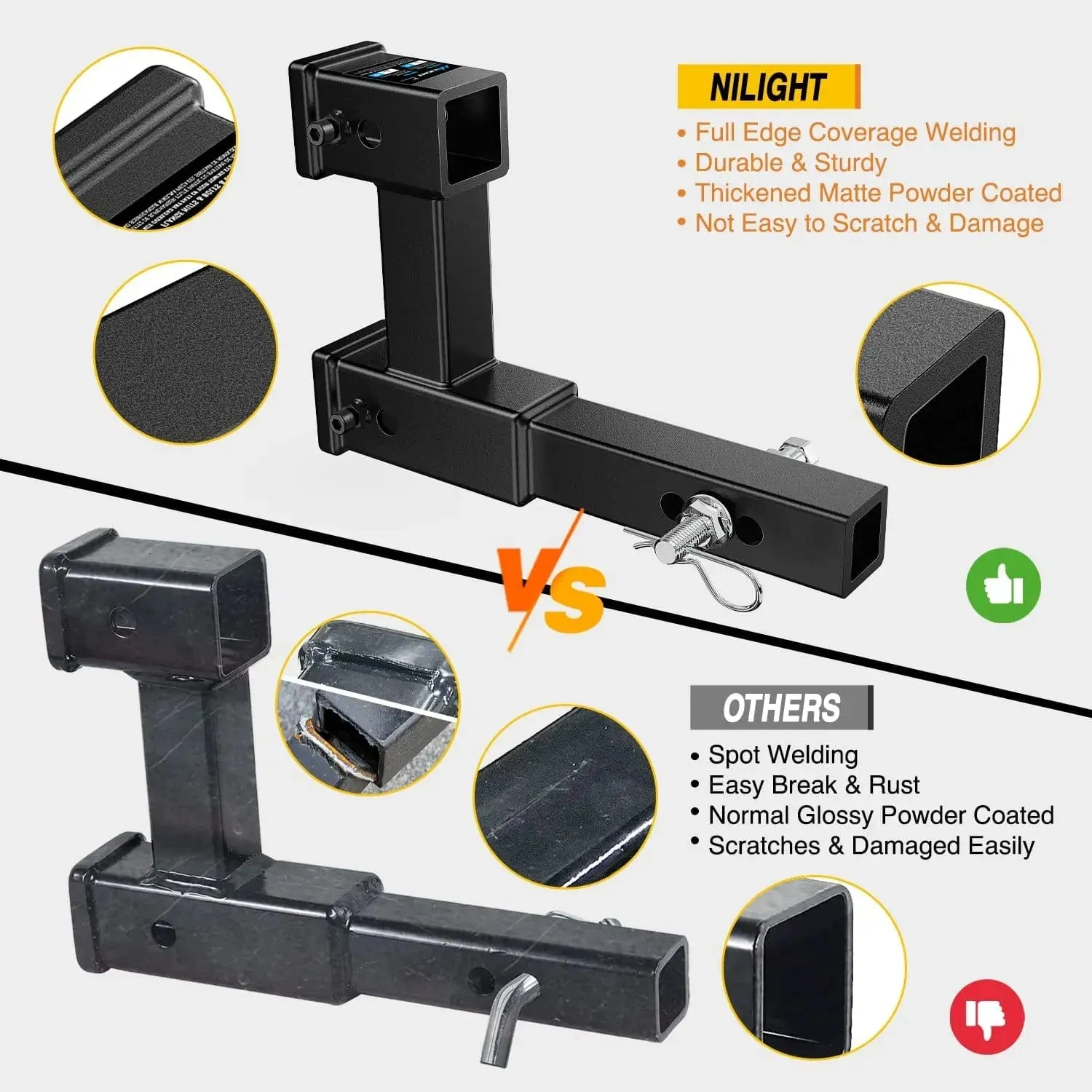 Dual Receiver Extender Fit 2inch Receiver Tube