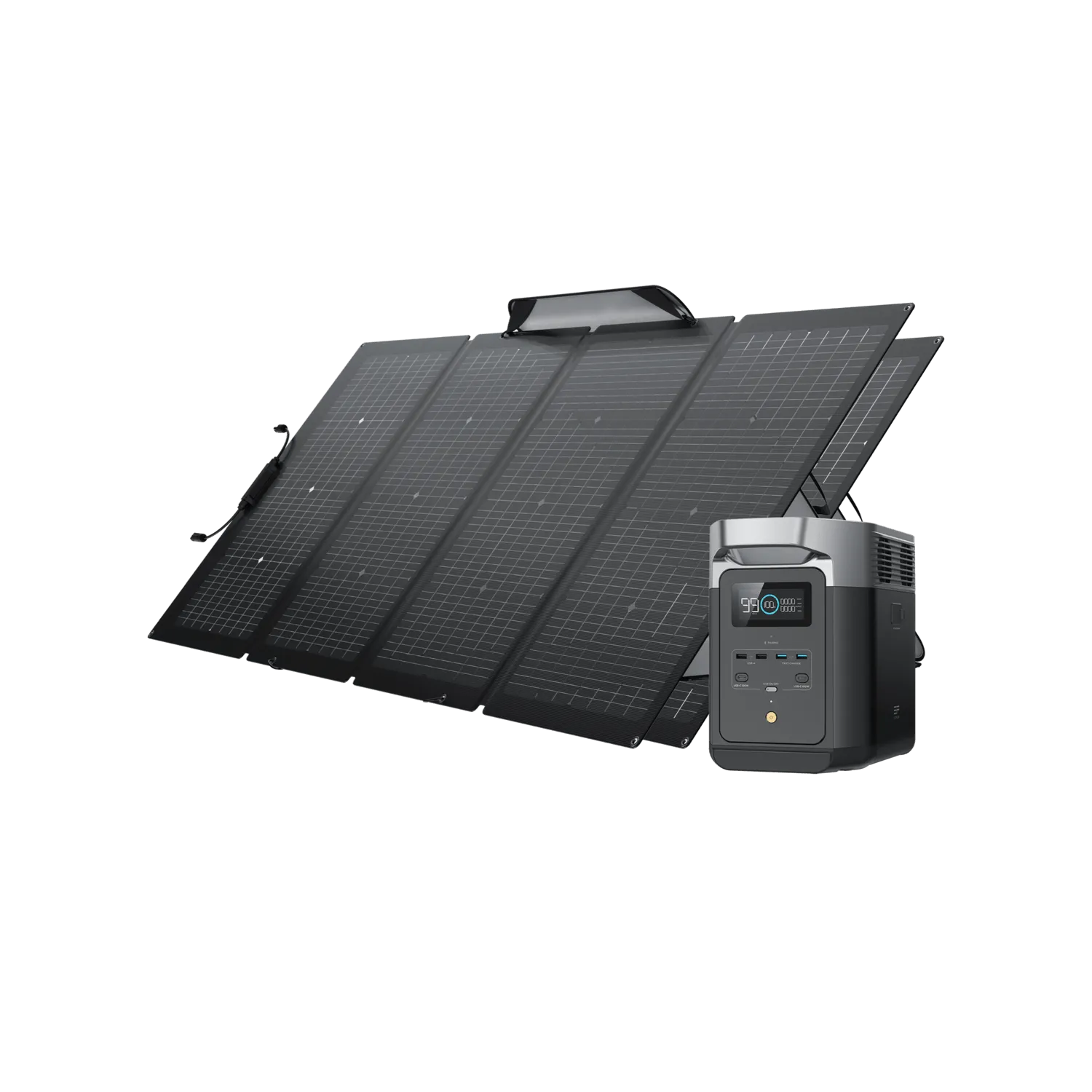 EcoFlow DELTA 2   220W Portable Solar Panel - Fast Charging, Solar Generator for Home Backup Power, Camping & RVs