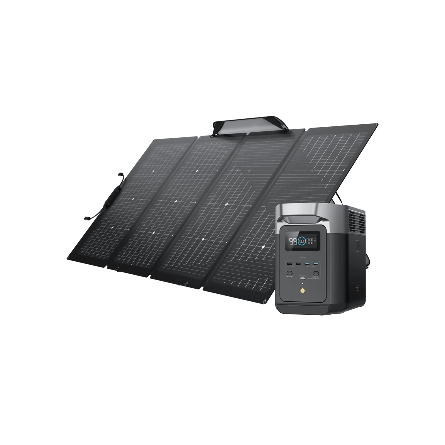 EcoFlow DELTA 2   220W Portable Solar Panel - Fast Charging, Solar Generator for Home Backup Power, Camping & RVs