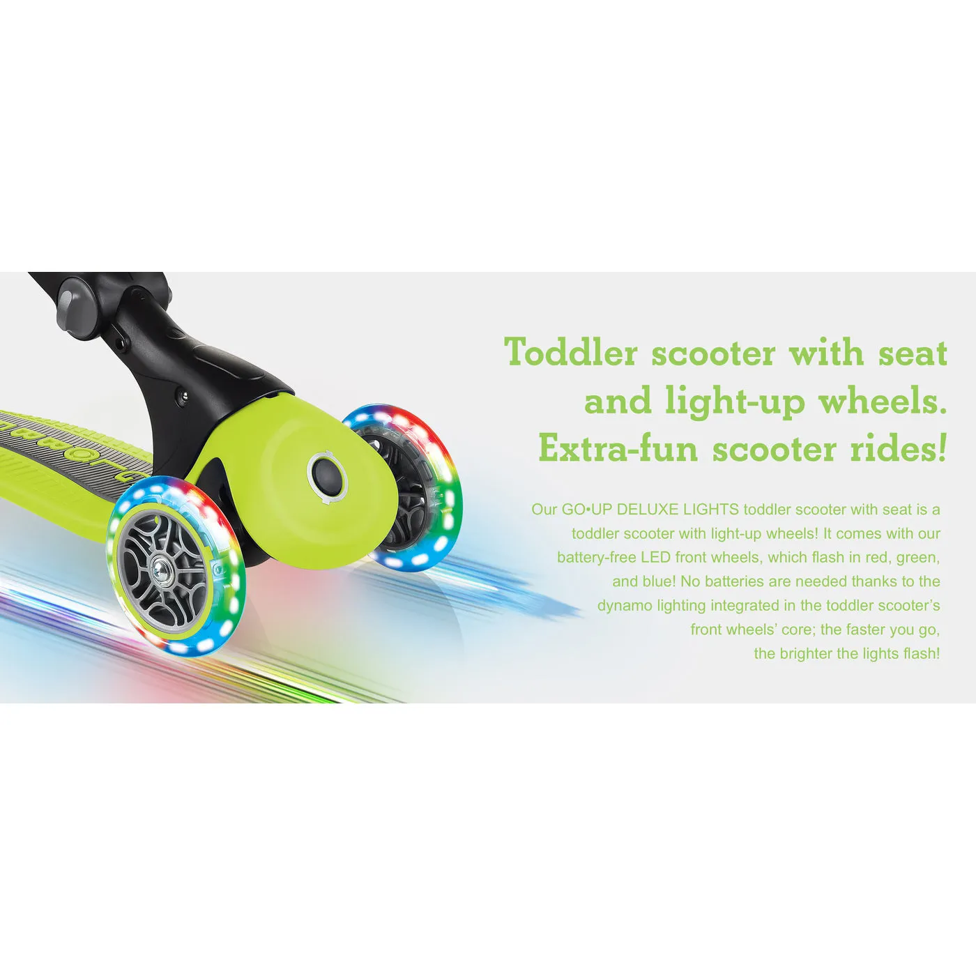 Globber Go Up Deluxe Lights Scooter - Deep Pink (15m - 9y)