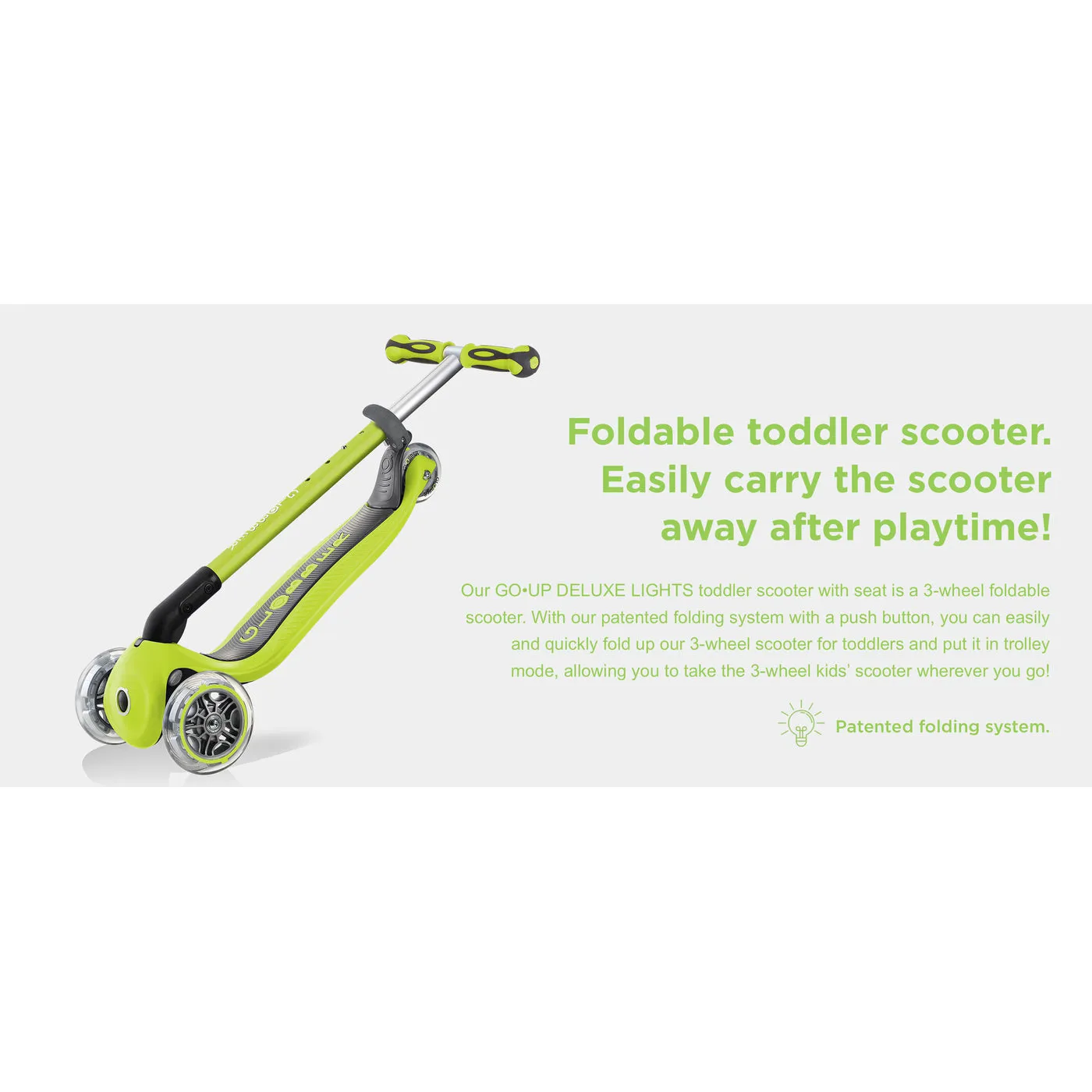 Globber Go Up Deluxe Lights Scooter - Deep Pink (15m - 9y)