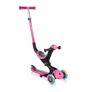 Globber Go Up Deluxe Lights Scooter - Deep Pink (15m - 9y)