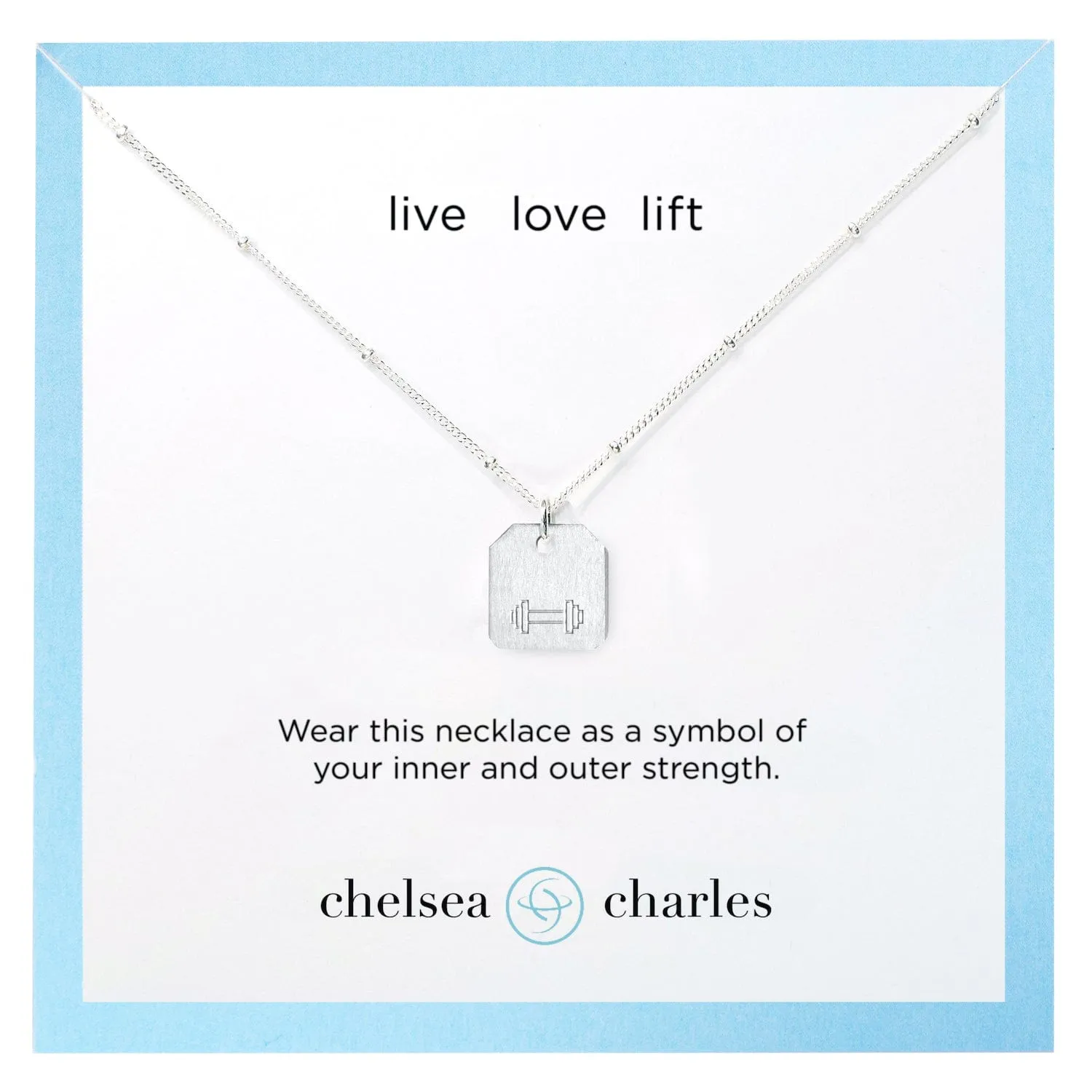 Live Love Lift Mini Free Weight Charm Necklace (Reversible) - Gold