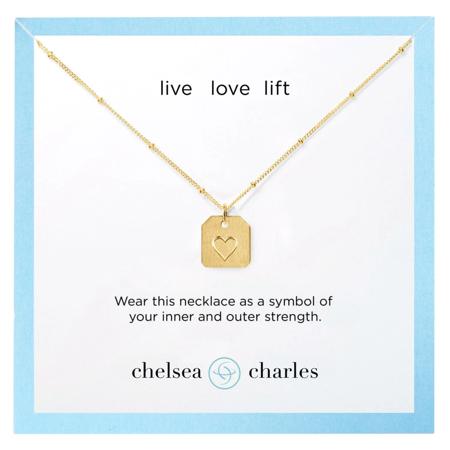 Live Love Lift Mini Free Weight Charm Necklace (Reversible) - Gold