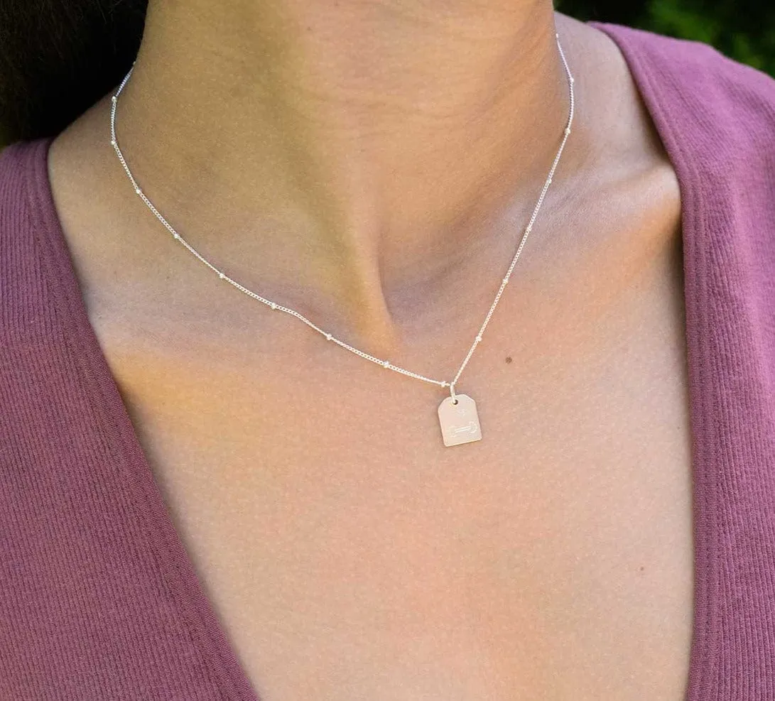 Live Love Lift Mini Free Weight Charm Necklace (Reversible) - Gold
