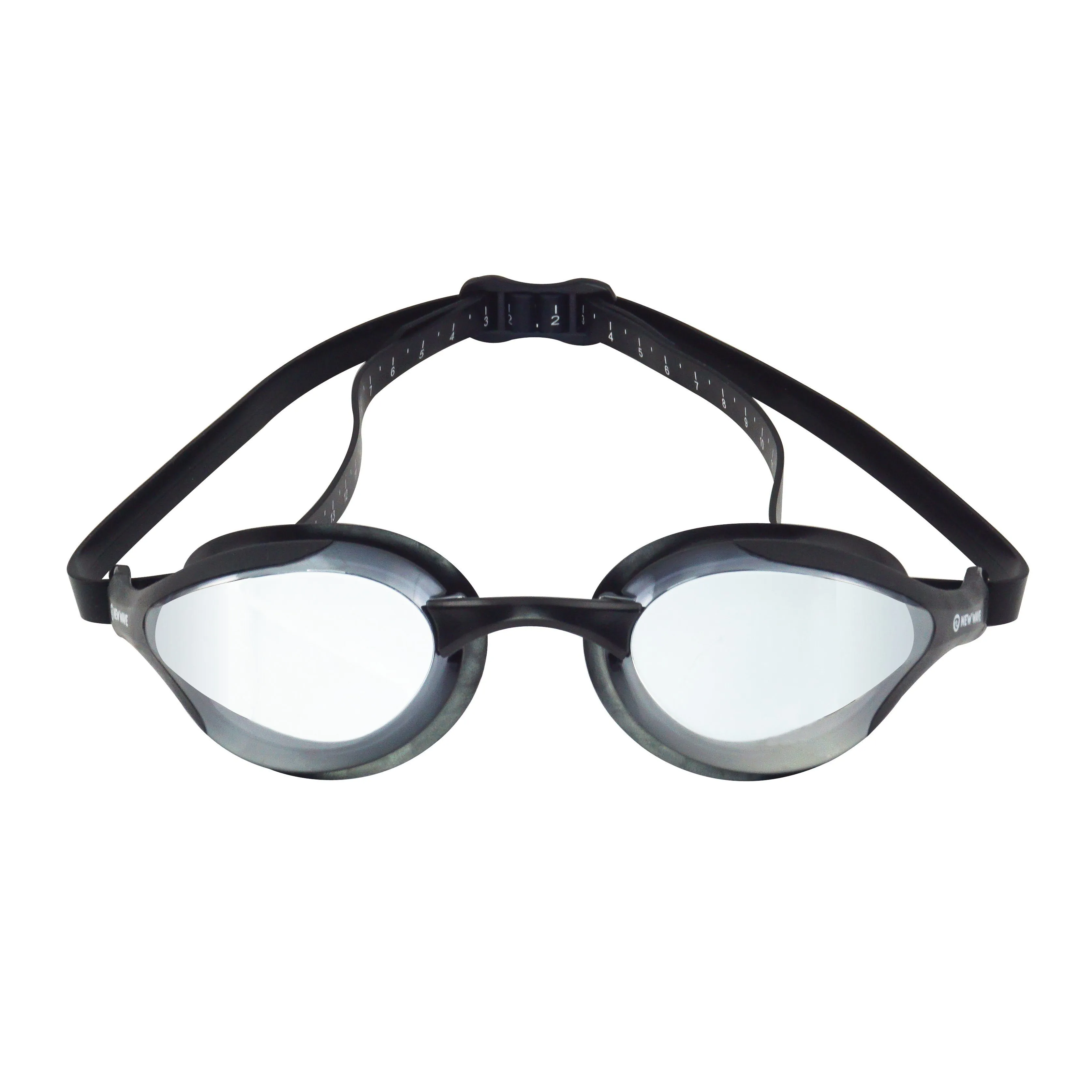 New Wave Swim Goggles - Fusion 2.0 (Silver Rush = Mirror Lens in Black Frames)