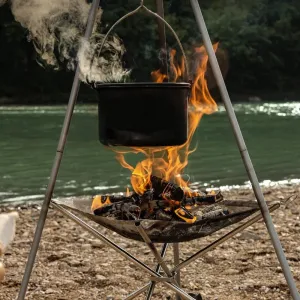Portable Bonfire Rack - Campfire Stand Stainless Steel Foldable Fireproof Stand Wood Heater