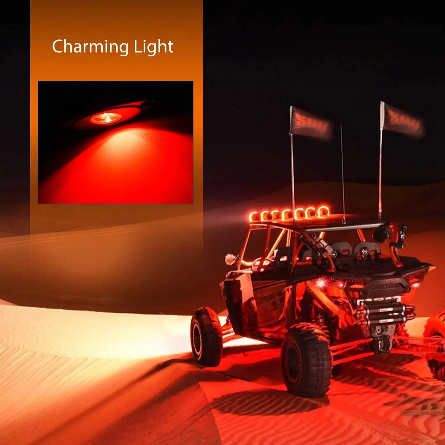 Red LED Rock Lights (4 Pcs)