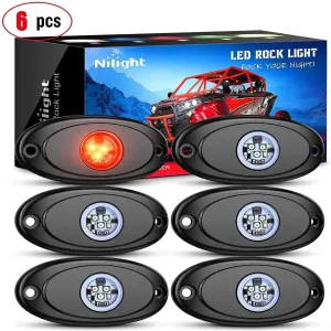 Red LED Rock Lights (6 Pcs)