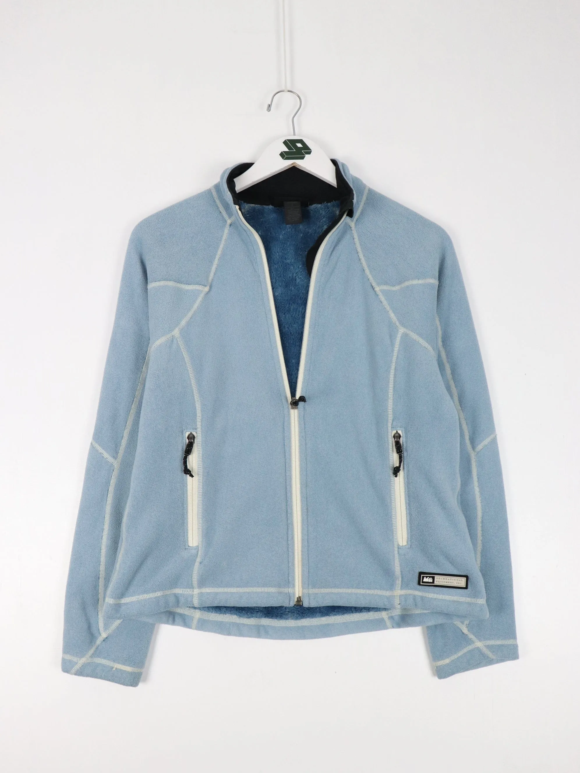 REI Sweater Womens Small Blue Fleece Lined Full Zip Outdoor