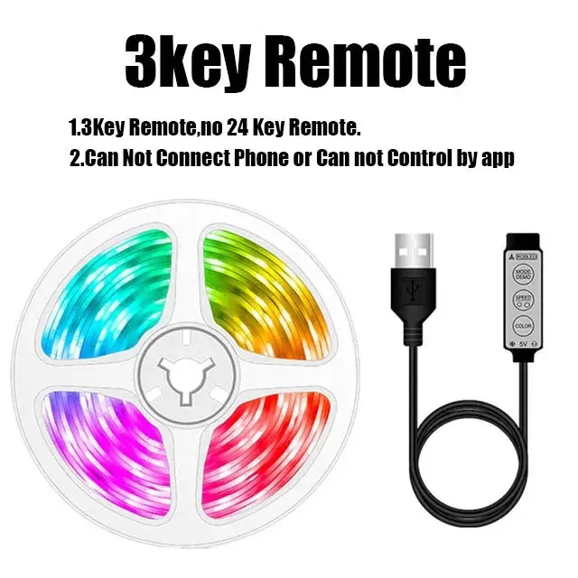 RGB 5050 LED Strip Lights with Bluetooth - WiFi Remote Control