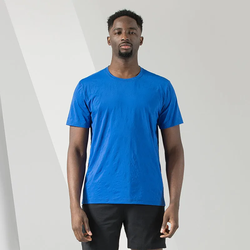 Sweat Wicking Shirt Men Fashion Brands T-shirt Crew Neck Fashion Men's Clothing