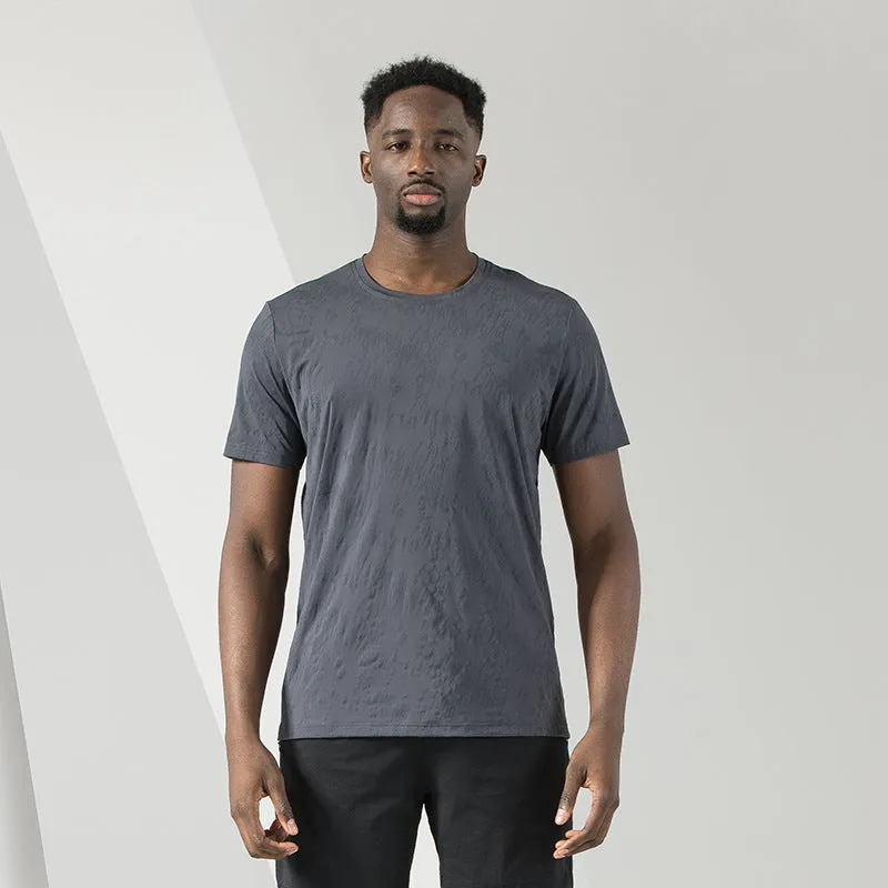 Sweat Wicking Shirt Men Fashion Brands T-shirt Crew Neck Fashion Men's Clothing