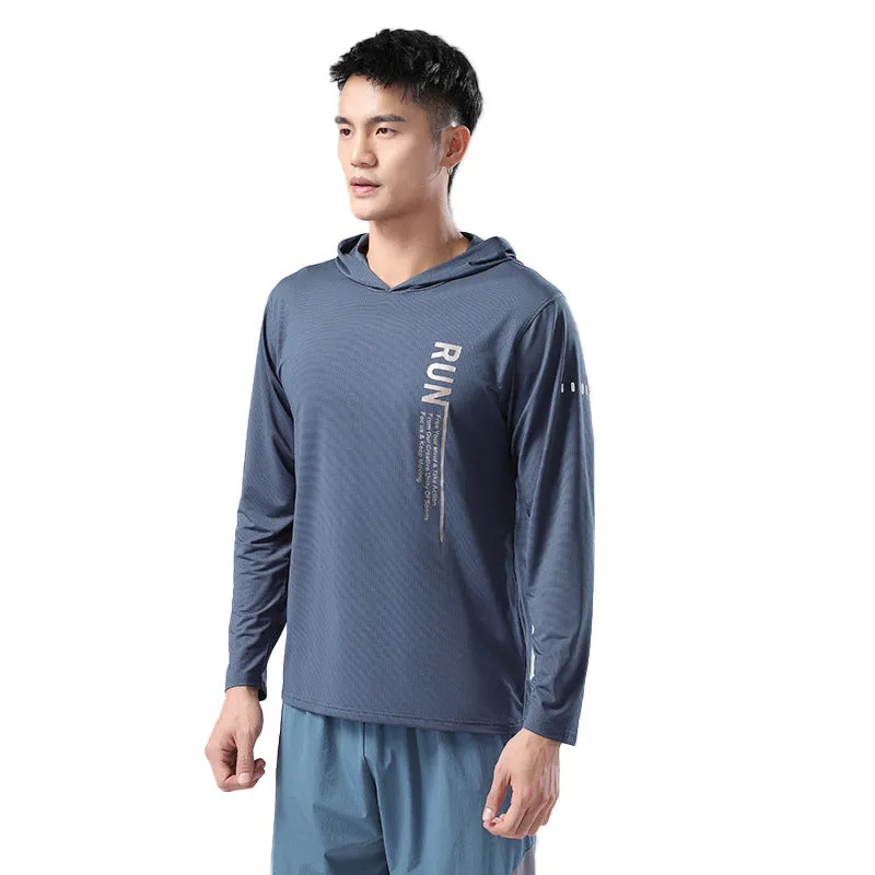 Sweat Wicking Shirt Men's Sweater Hooded Long-Sleeved T-shirt