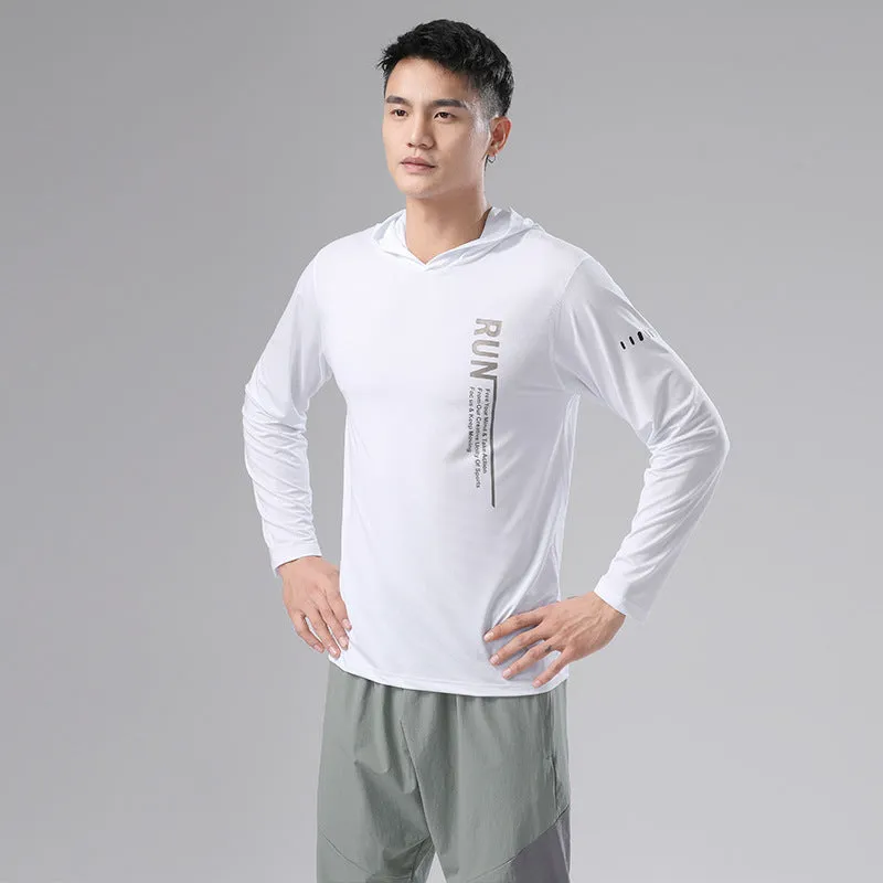 Sweat Wicking Shirt Men's Sweater Hooded Long-Sleeved T-shirt
