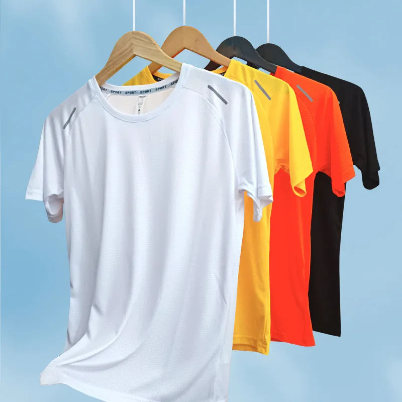 Sweat Wicking Shirt Sports T-shirt Men's Quick-Drying Crew Neck Short Sleeve