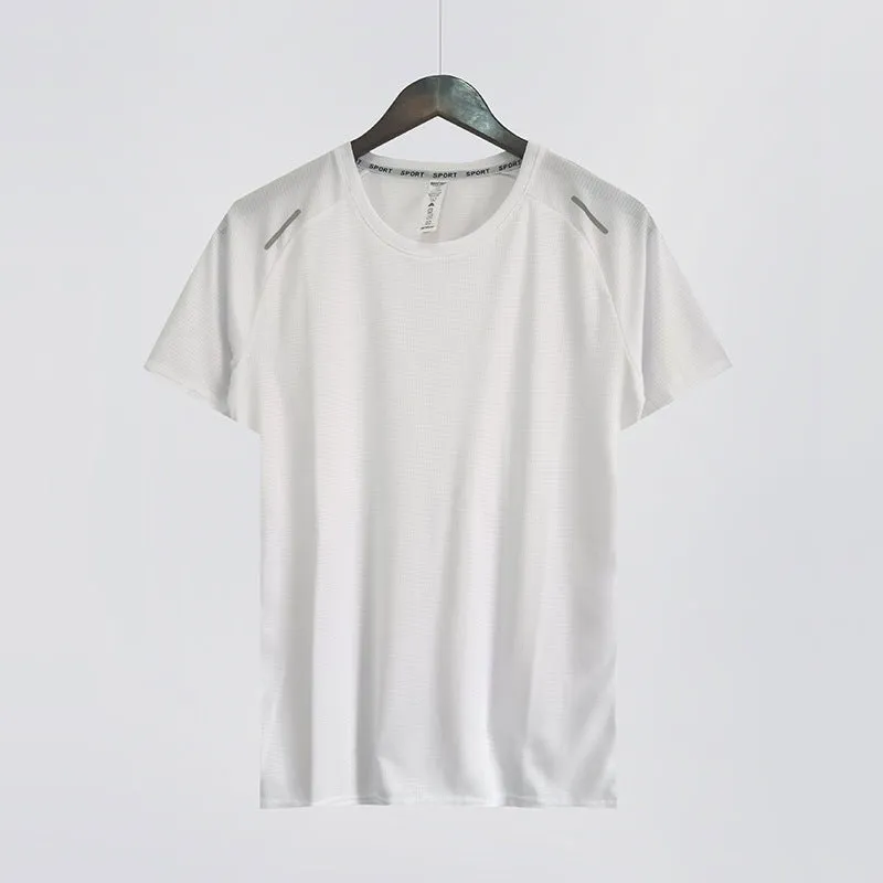 Sweat Wicking Shirt Sports T-shirt Men's Quick-Drying Crew Neck Short Sleeve