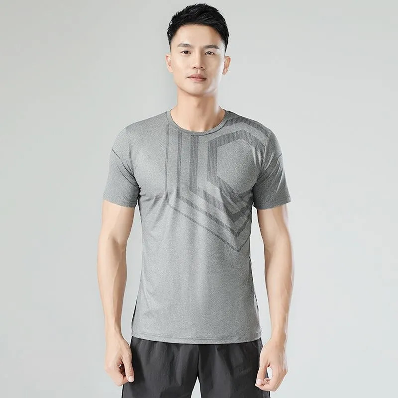 Sweat Wicking Shirt Sports T-shirt Men's Short Sleeve round Neck Boys Casual Summer