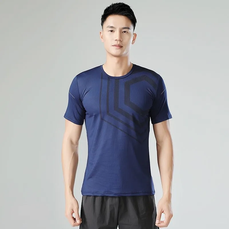 Sweat Wicking Shirt Sports T-shirt Men's Short Sleeve round Neck Boys Casual Summer