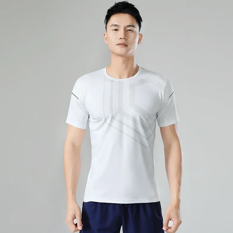 Sweat Wicking Shirt Sports T-shirt Men's Short Sleeve round Neck Boys Casual Summer