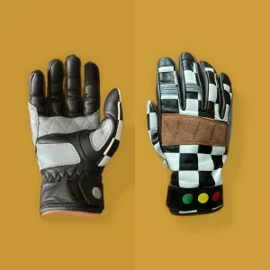 Victory Checkered Gloves - Leather
